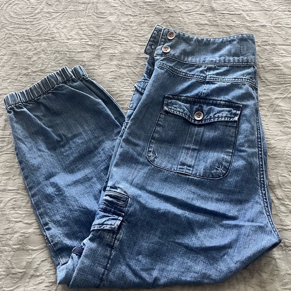Anthropologie Denim Cargo Jeans in Mid Blue - Picture 3 of 7